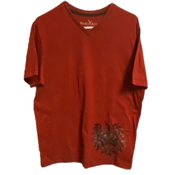 Marc Ecko Cut & Sew Womens Large V-Neck Top Crown Graphic T-shirt Goth Classic - Picture 1 of 7